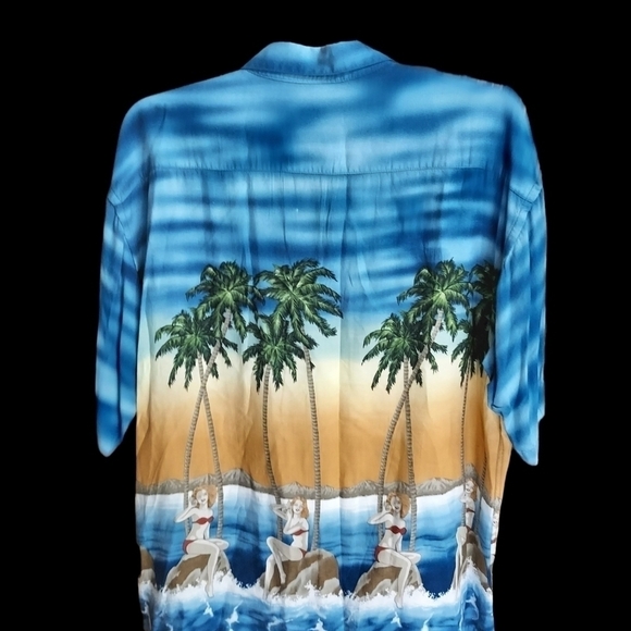 Vintage Campia Moda XL Mens Hawaii Bikini Girls and Palm tree rayon shirt - Picture 7 of 15